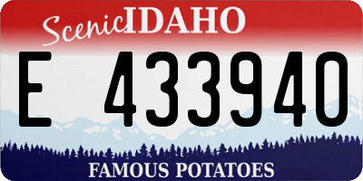 ID license plate E433940