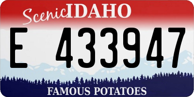 ID license plate E433947