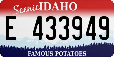 ID license plate E433949