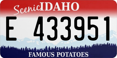 ID license plate E433951