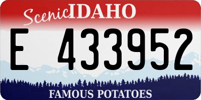 ID license plate E433952