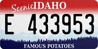 ID license plate E433953