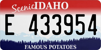 ID license plate E433954