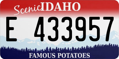 ID license plate E433957