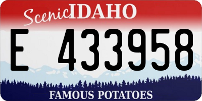 ID license plate E433958