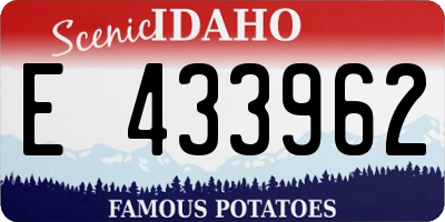 ID license plate E433962