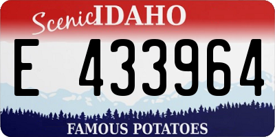 ID license plate E433964