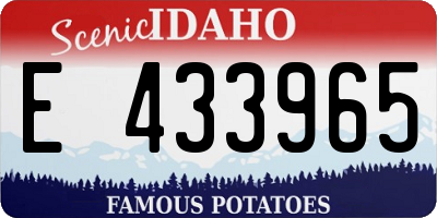 ID license plate E433965
