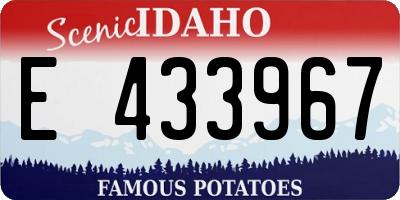 ID license plate E433967