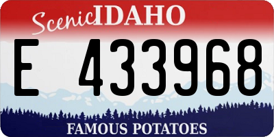 ID license plate E433968