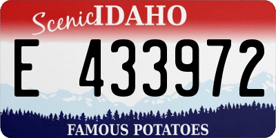 ID license plate E433972