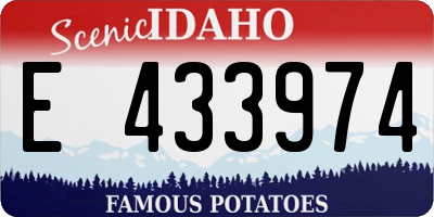 ID license plate E433974