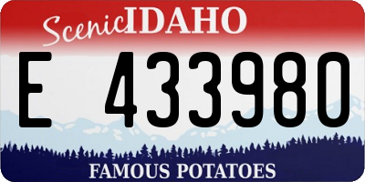 ID license plate E433980
