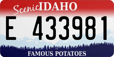 ID license plate E433981