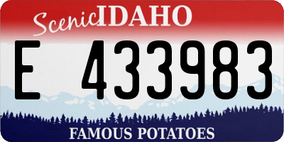 ID license plate E433983
