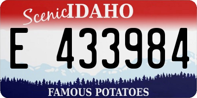 ID license plate E433984