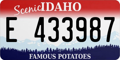 ID license plate E433987