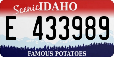 ID license plate E433989