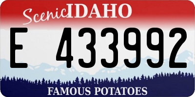 ID license plate E433992