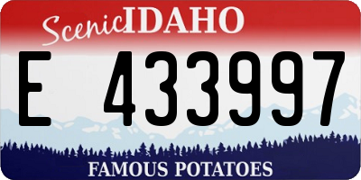ID license plate E433997