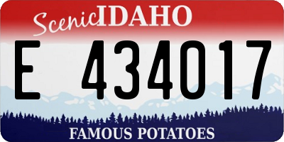ID license plate E434017