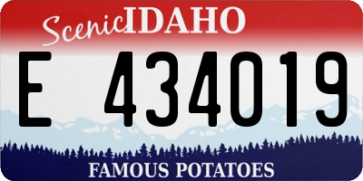 ID license plate E434019