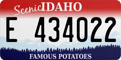 ID license plate E434022