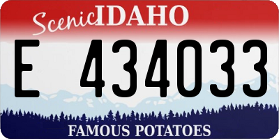ID license plate E434033