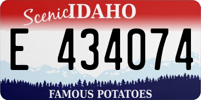 ID license plate E434074