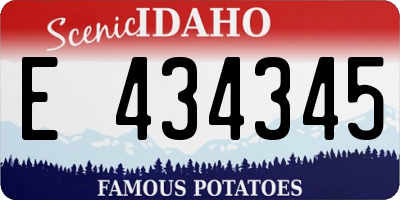 ID license plate E434345