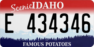 ID license plate E434346