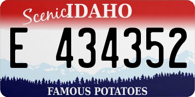 ID license plate E434352