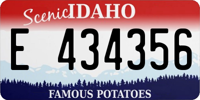 ID license plate E434356