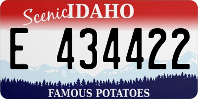 ID license plate E434422