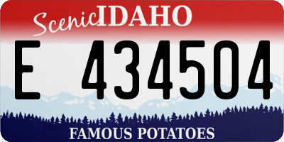 ID license plate E434504