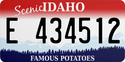 ID license plate E434512