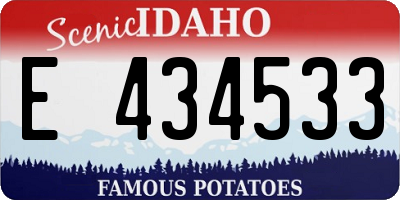 ID license plate E434533