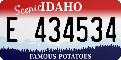 ID license plate E434534