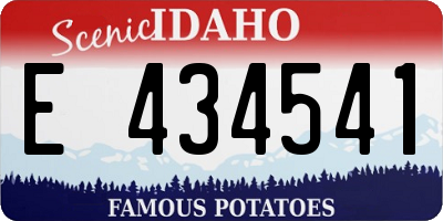 ID license plate E434541