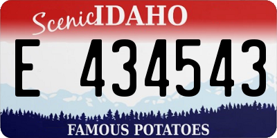ID license plate E434543