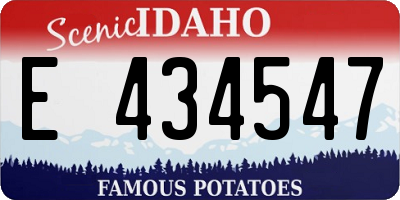ID license plate E434547