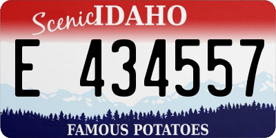 ID license plate E434557