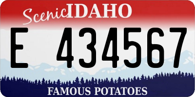 ID license plate E434567