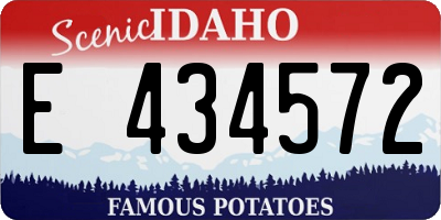 ID license plate E434572
