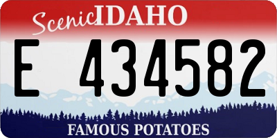 ID license plate E434582