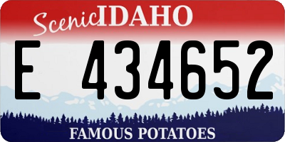 ID license plate E434652
