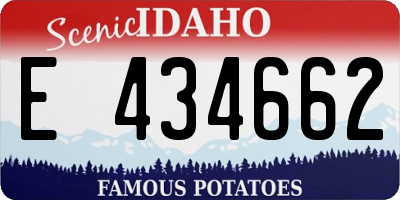 ID license plate E434662