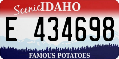 ID license plate E434698