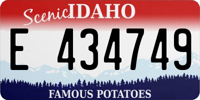 ID license plate E434749