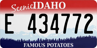 ID license plate E434772